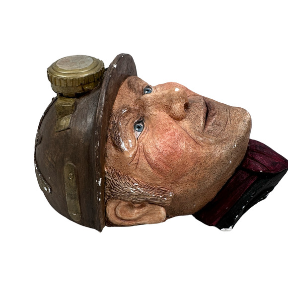 Vintage Lakeland Studios Masquerade Miner Wall Head Bust Chalkware Decor 1998 - Picture 2 of 10